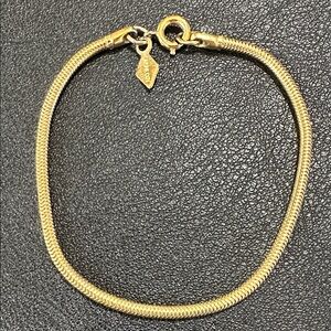 Sarah Coventry Gold Tone Round Snake Chain Bracelet